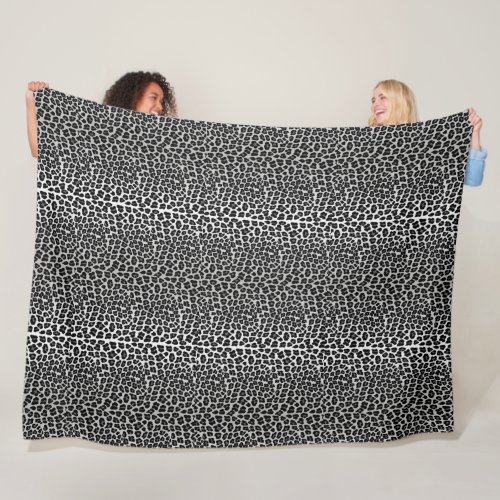 Snow leopard print fleece blanket