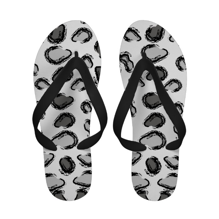 Snow Leopard Print Flip Flops