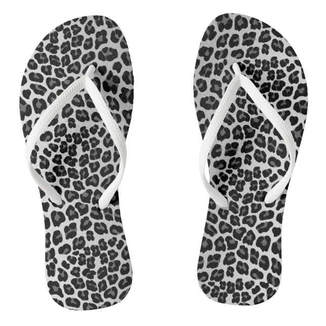 Snow leopard print flip flops (Footbed)
