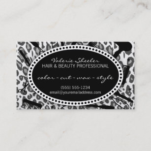 Snow Leopard Print Hair & Beauty Appointment Card
