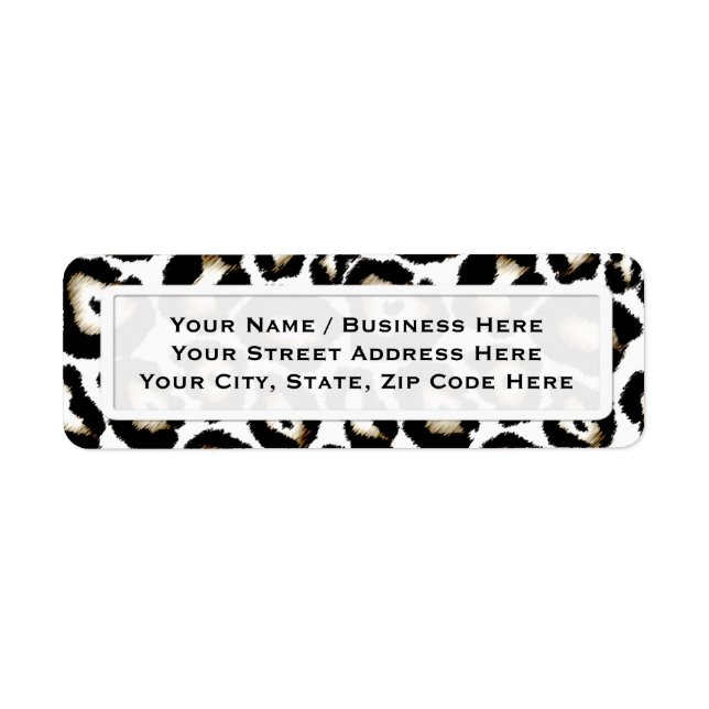 Snow Leopard Print Return Address Labels (Front)