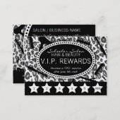 Snow Leopard Print Salon Loyalty Rewards Card (Front/Back)