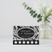 Snow Leopard Print Salon Loyalty Rewards Card (Standing Front)