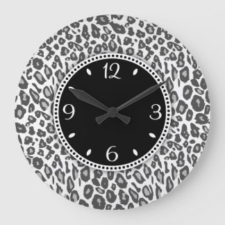 Snow Leopard Print Wall Clock