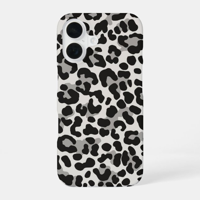 Snow Leopard Print White Trendy Pattern Iphone Case (Back)