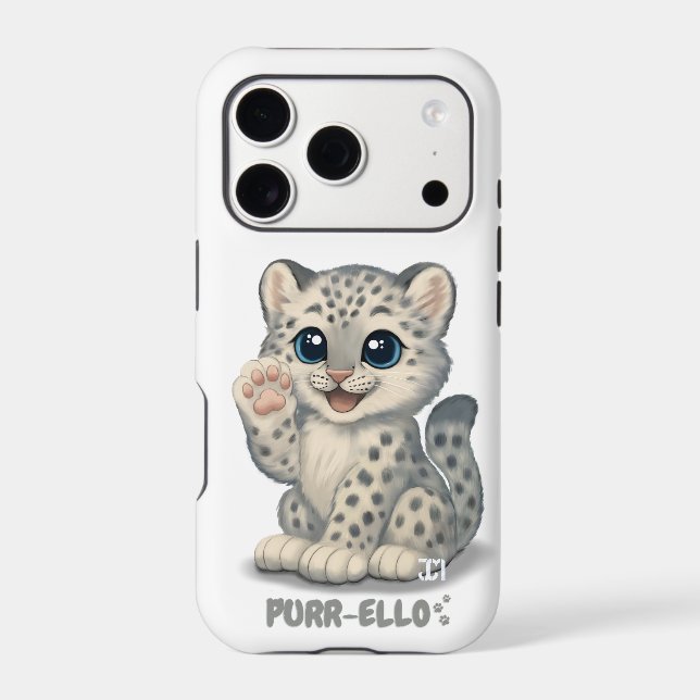 Snow leopard - Purr-ello iPhone Case (Back)