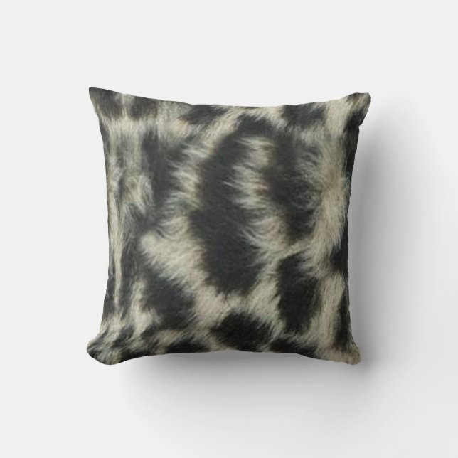 Snow Leopard Reversible Pillow (Front)