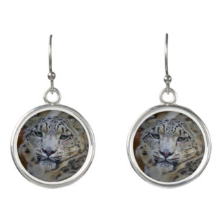 Snow Leopard silver ear rings Earrings
