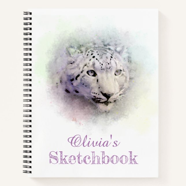 Snow Leopard Sketchbook Notebook (Front)