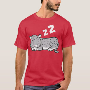 Snow Leopard Sleeping Cute Snow Leopard Pajamas T-Shirt