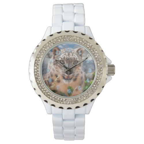 SNOW LEOPARD SPRINGTIME FLOWERS WATCH