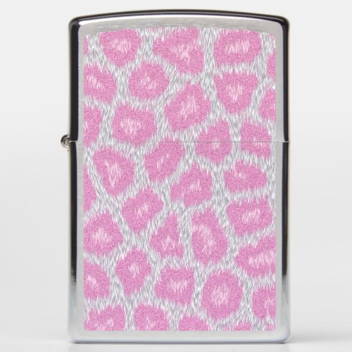 Snow Leopard style _ Silver Pink Zippo Lighter