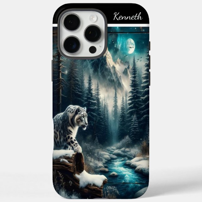 Snow Leopard Under The Moon Case-Mate iPhone Case (Back)