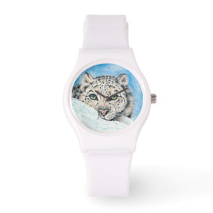 Snow Leopard Watercolor Art Watch