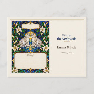 Snow Leopard Wedding Guest Book Wishes Postcard