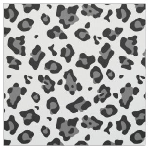 snow leopard white animal print ocelot cheetah fabric