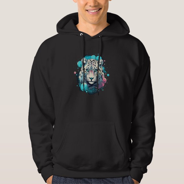 Snow Leopard Wild Animal Snow Leopard Men Women Ki Hoodie (Front)