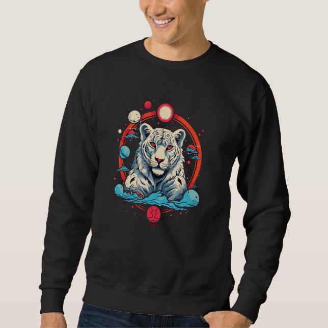 Snow Leopard Wild Animal Snow Leopard Men Women Ki Sweatshirt (Front)