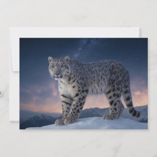 Snow Leopard Wild Majestic Animal A Starry Galaxy Announcement