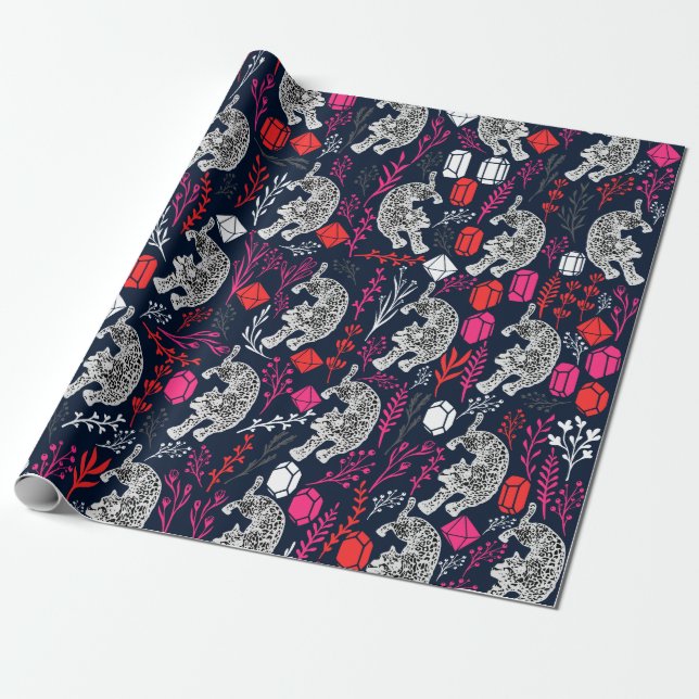Snow Leopard Wrapping Paper (Unrolled)