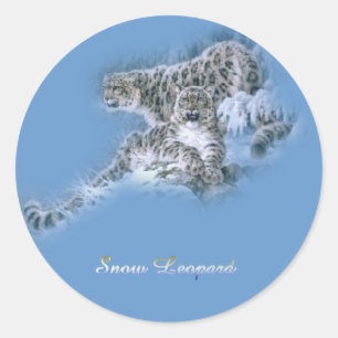 Snow Leopards Classic Round Sticker