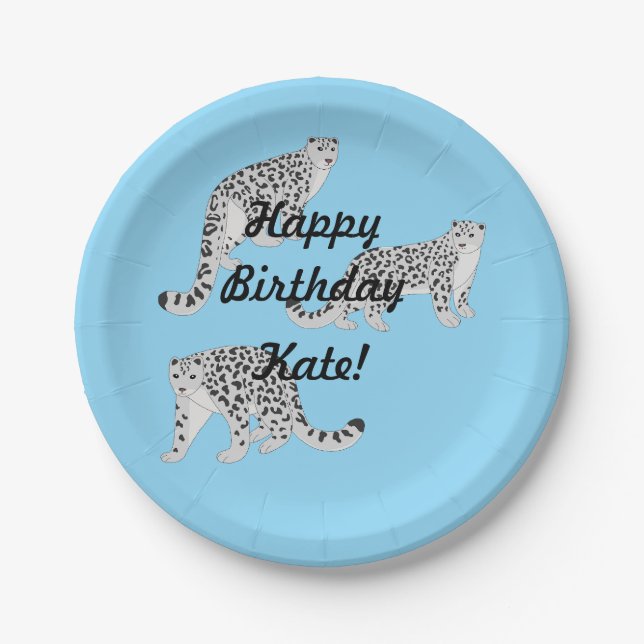 Snow Leopards Paper Plates (Front)