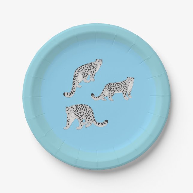Snow Leopards Paper Plates (Front)