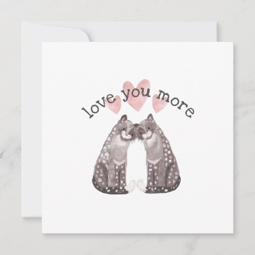 Snow Leopards Snuggle Love You More Valentine Holiday Card