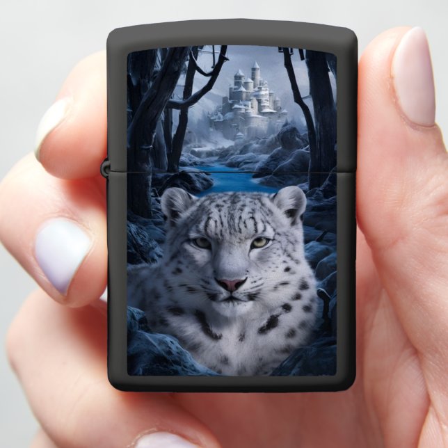 Snow Leopard's Winter Watch Zippo Lighter (In Hand)