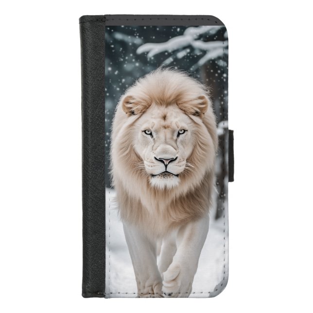 Snow Lion iPhone Wallet Case (Front)