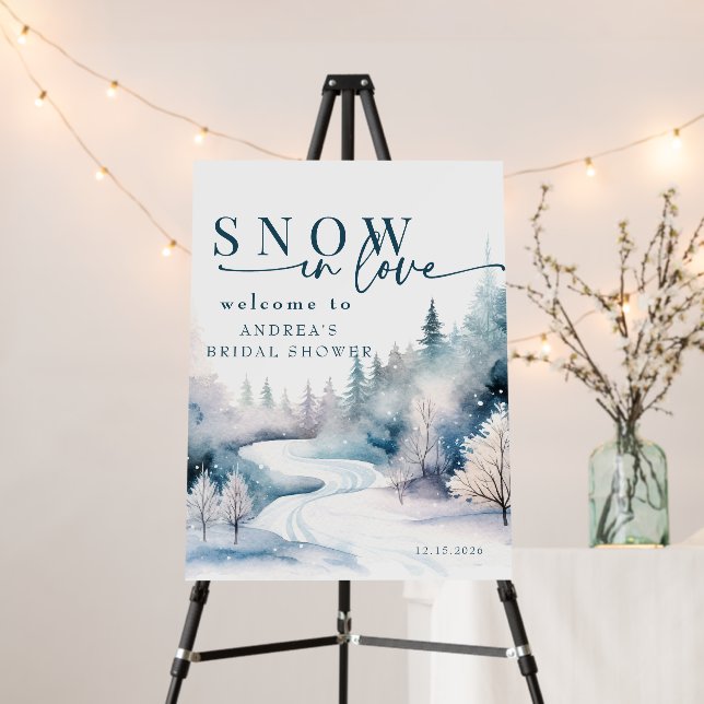 Snow Love | Winter Forest | Welcome Sign (In Situ (Stand))