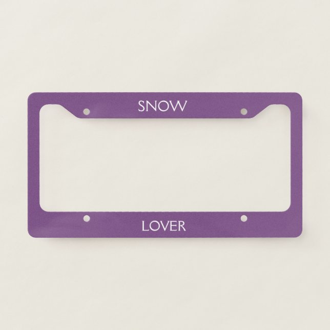 snow lover license plate frame (Front)