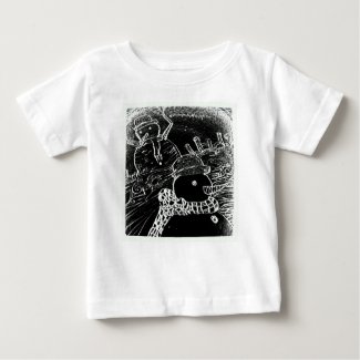 Snow man and Yaie in black Christmas Baby T-Shirt