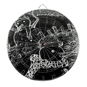 Snow man and Yaie in black Christmas Dart Board