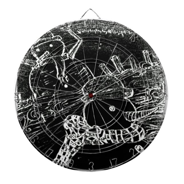Snow man and Yaie in black Christmas Dart Board (Front)