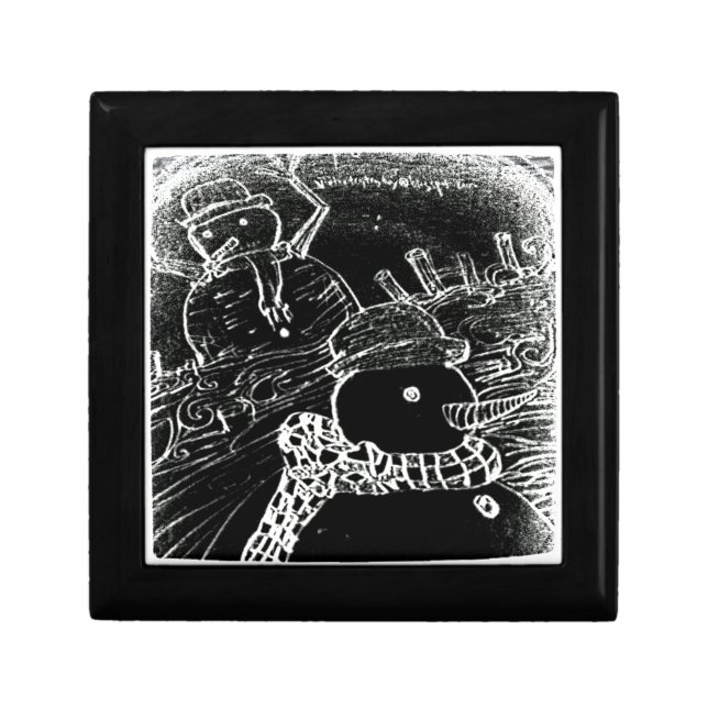 Snow man and Yaie in black Christmas Gift Box (Front)