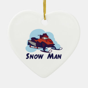 Snow Man Ceramic Ornament