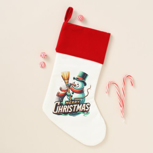 Snow Man Christmas Stocking