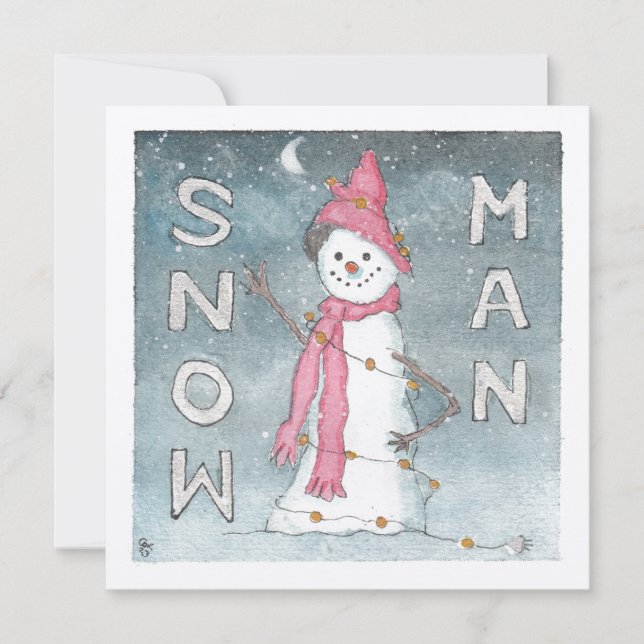 Snow Man Greeting Card (Front)