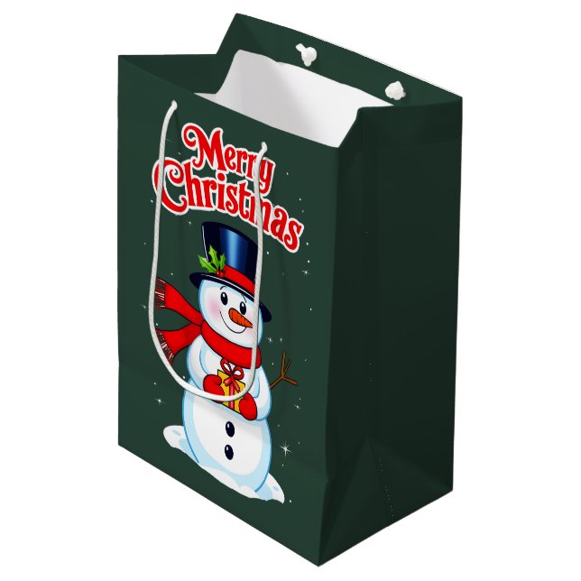 Snow man hat Christmas hat Medium Gift Bag (Front Angled)