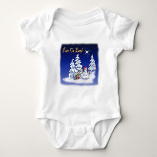 snow man peace on earth baby bodysuit