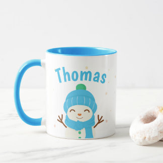 Snow Man Personalize Christmas Coffee Mug