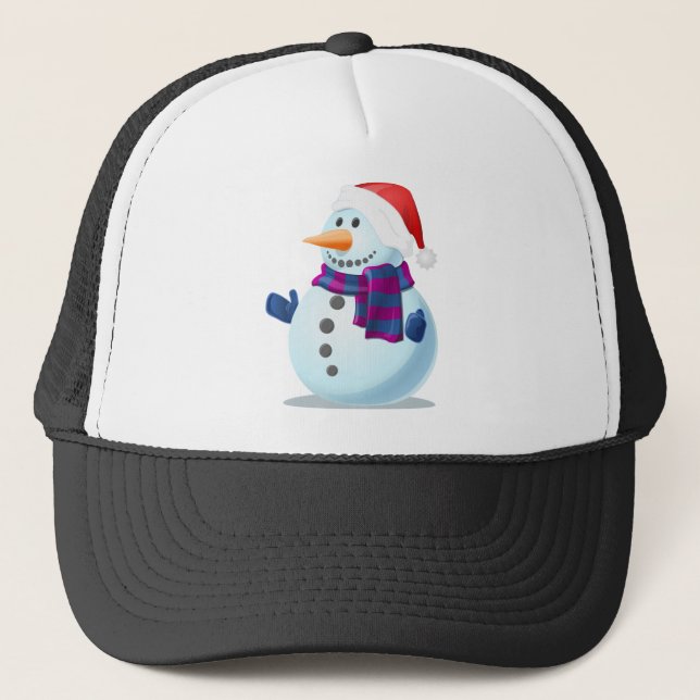 snow man trucker hat (Front)