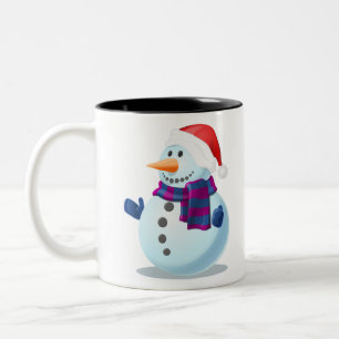 snow man Two-Tone coffee mug
