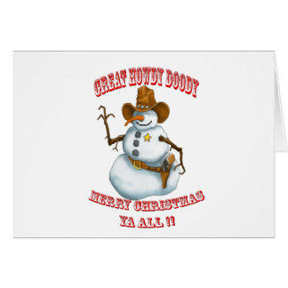 snow man western cowboy sherriff cards