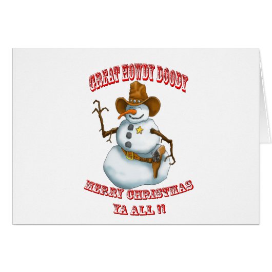 snow man western cowboy sherriff cards (Front Horizontal)