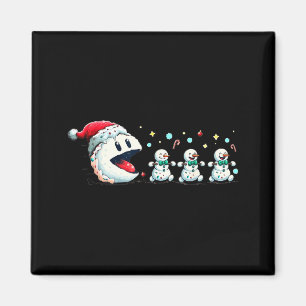 Snow Man Xmas Tee Snowman Gamer  Magnet