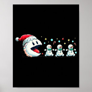 Snow Man Xmas Tee Snowman Gamer Poster