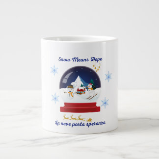 Snow Means Hope – Bilingual Snow Globe Holiday Giant Coffee Mug