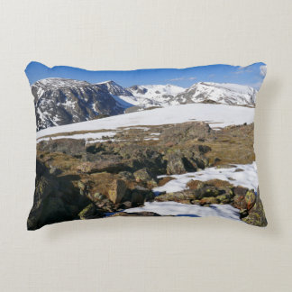 Snow Melting on the Rocky Mountains Accent Pillow